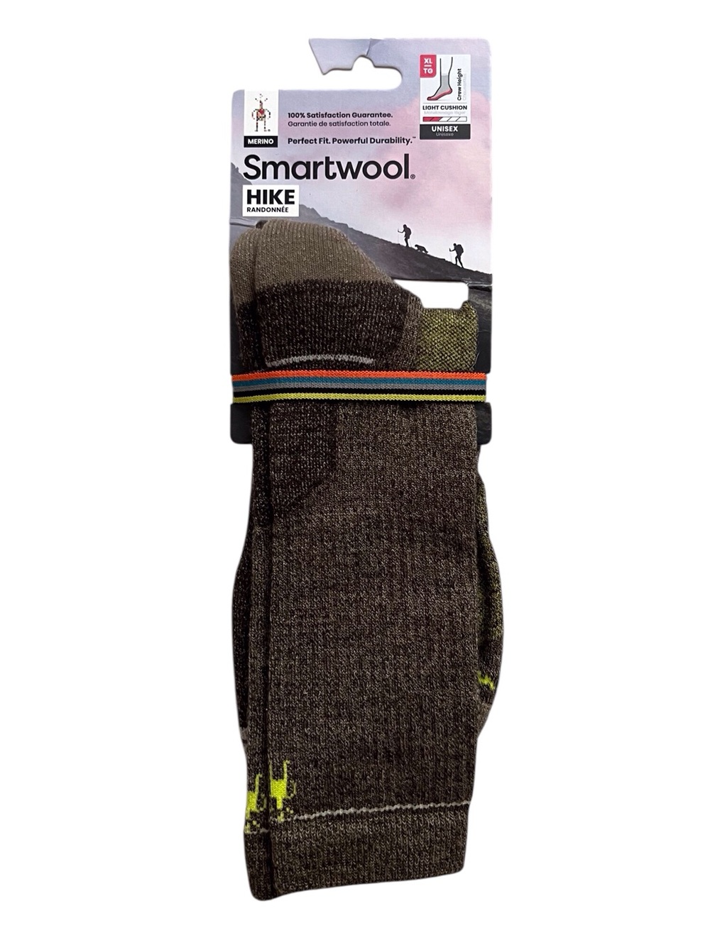 Smartwool Unisex Hiking Socks Brown Olive Merino Wool Blend Light Cushion New xL